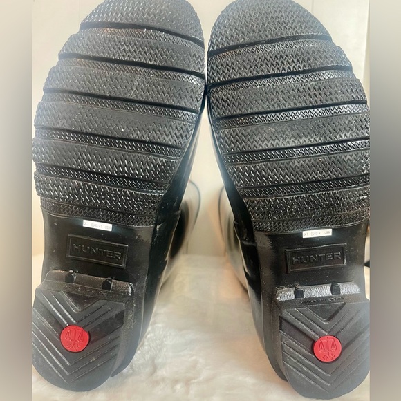 Hunter Women’s Black Gloss Tall Tain Boots Sz 9 Excellent Pre-Loved Condition! - Picture 4 of 7